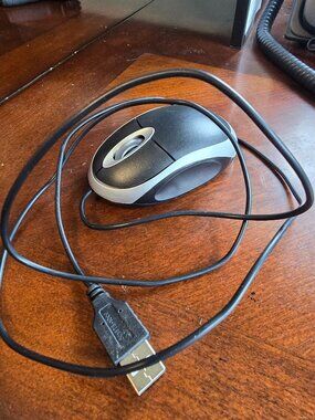 Wired Optical Mouse - Black & Silver - USB Connection